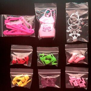 Fashionista Barbie or 11 Inch Doll Accessories. Purses, Hangers, Jewelry & Shoes